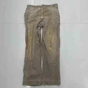 Vintage 50s Grey Sanforized Sail Cloth Workwear Chinos 36x32